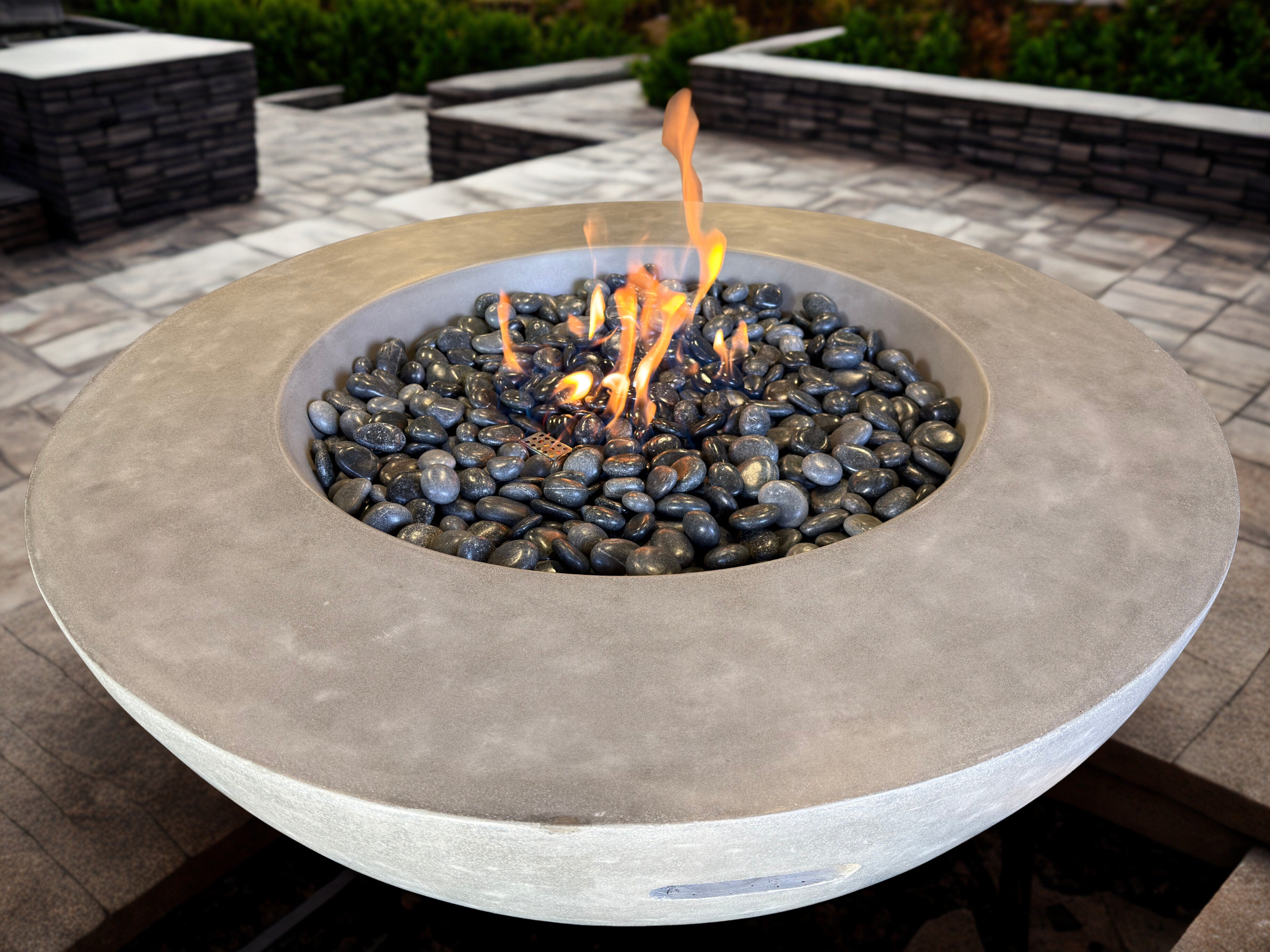 Highly Polished Slate-Black Fire Stone