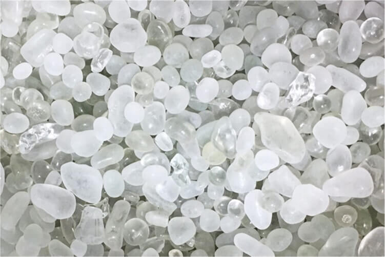 Glass Pebble Clear/White | Stone Decorative