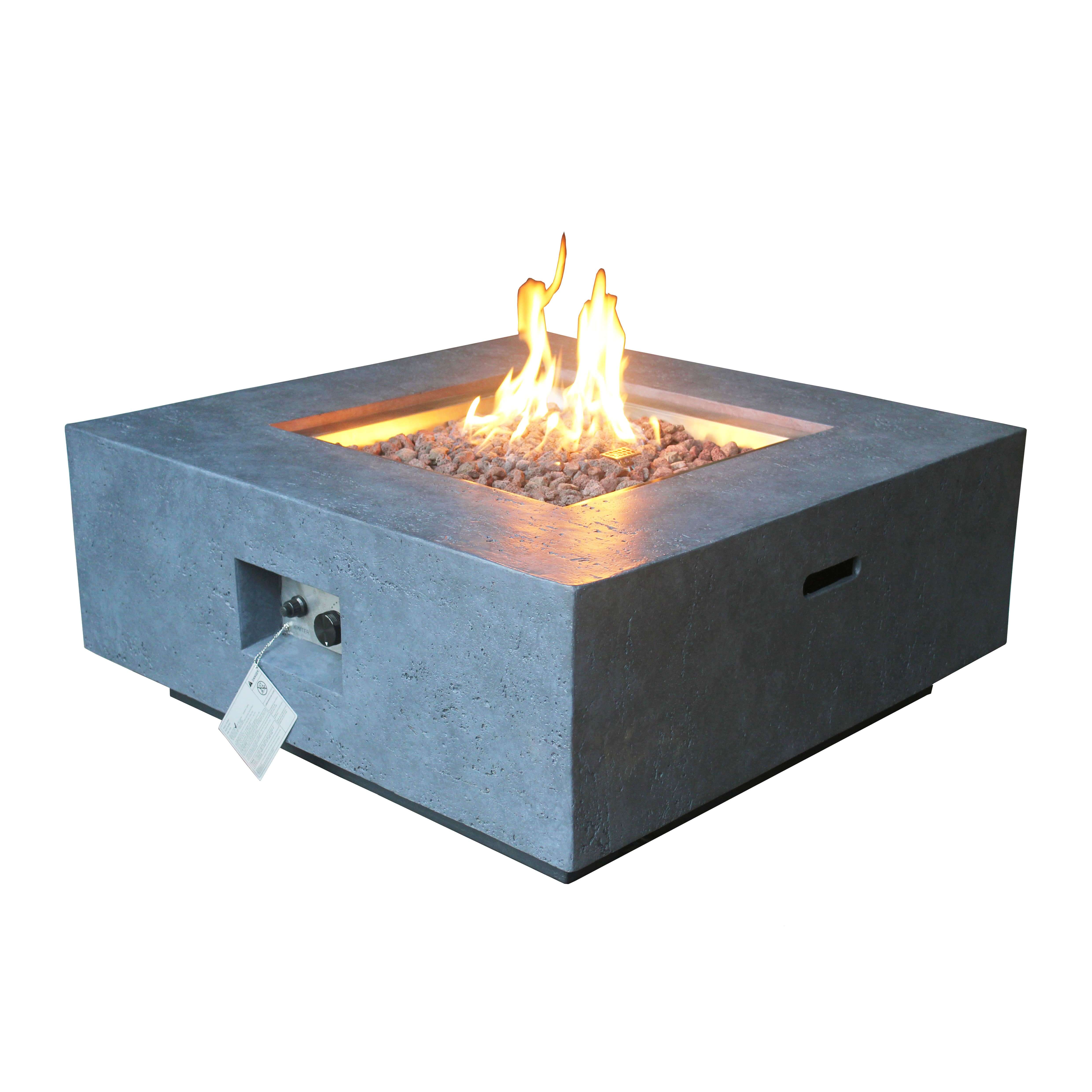 London Square propane gas fireplace | Stone Decorative