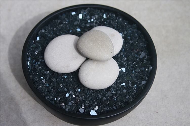 Reflective Crushed Glass Black | Stone Decorative