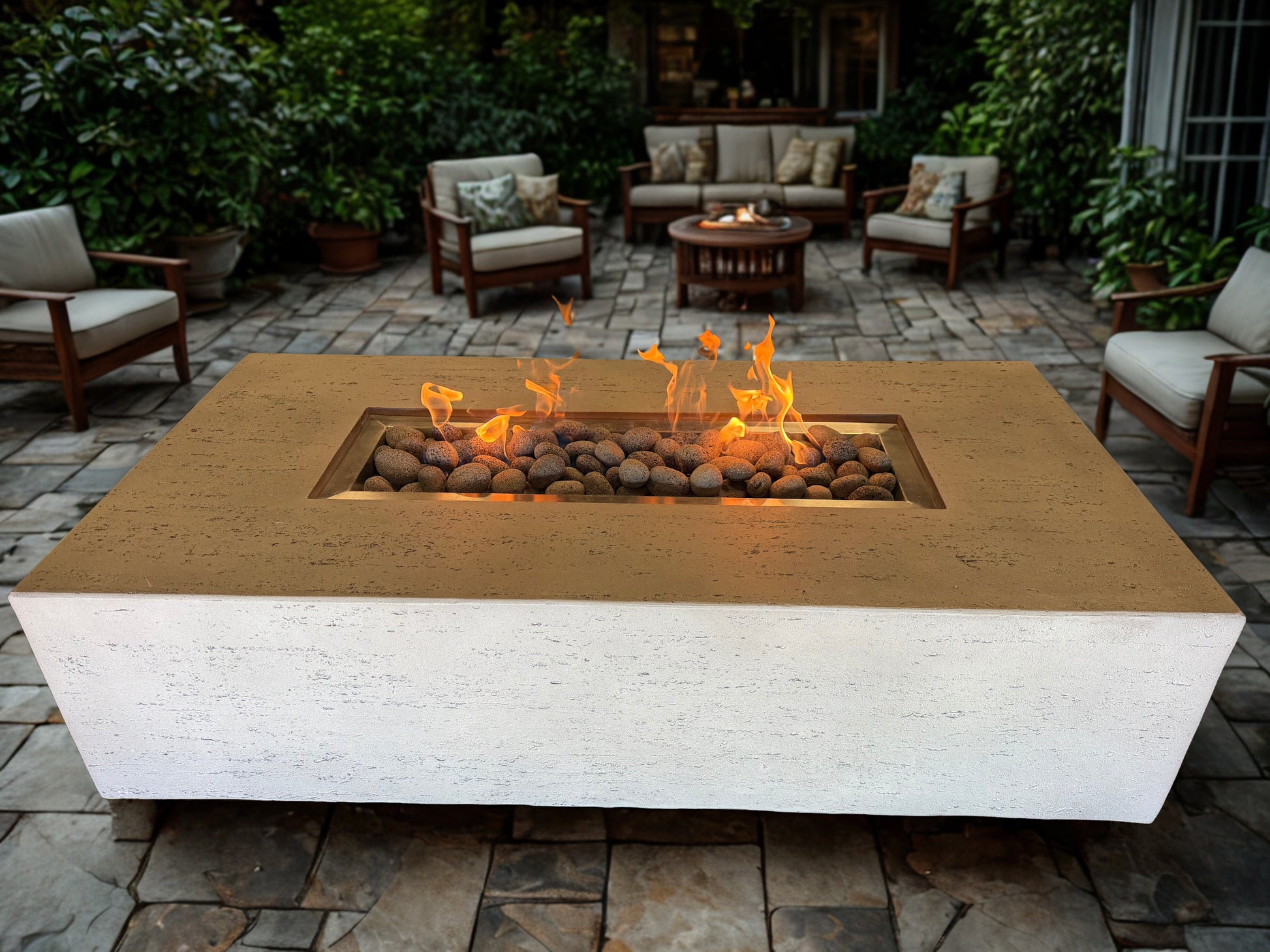 New York Rectangular propane gas fireplace | Stone Decorative