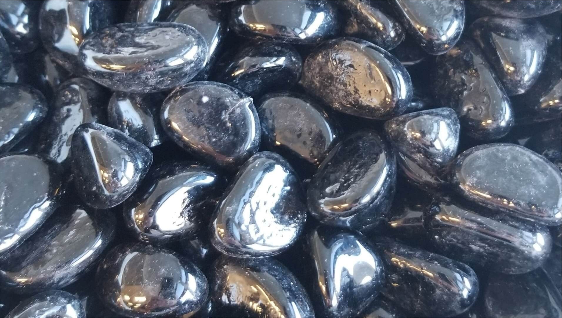 Glass Pebble Black | Stone Decorative