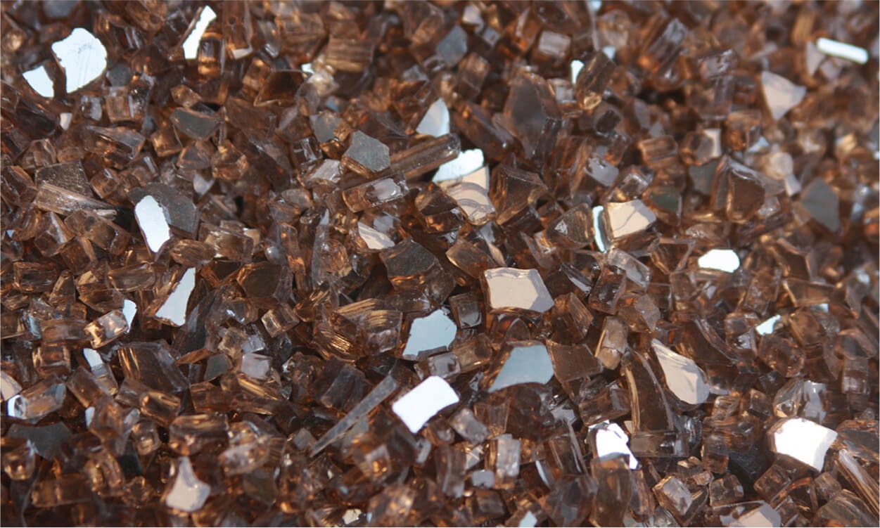 Reflective Crushed Glass Copper | Stone Decorative