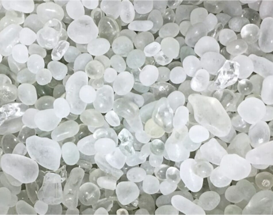 Glass Pebble Clear/White